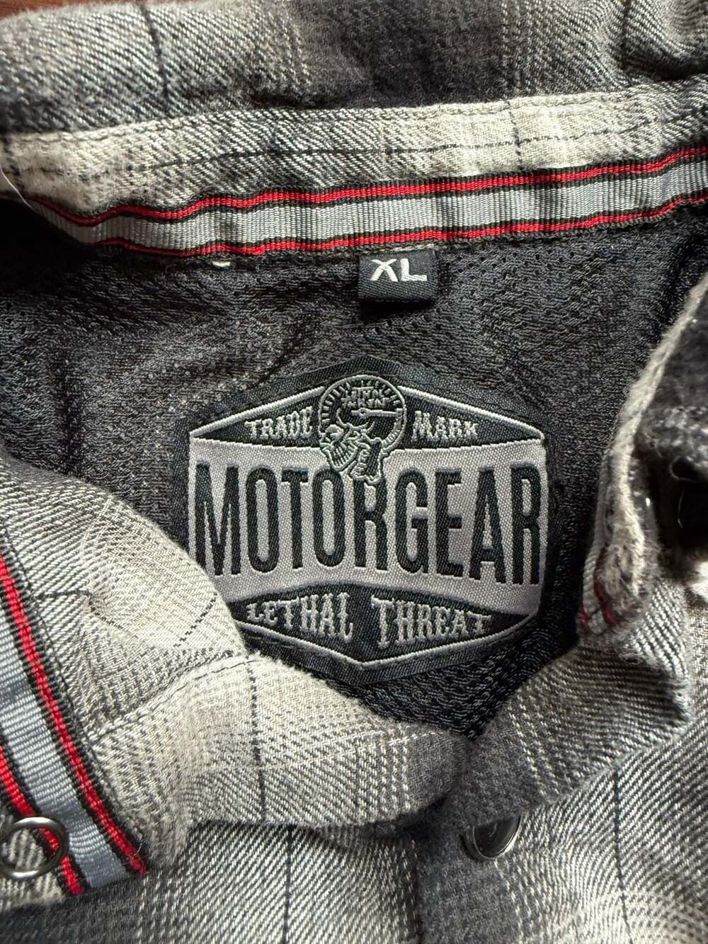 Lethal Threat Motorgear Kustom Motorcycles Plaid Flannel Shirt XL - Picture 6 of 11